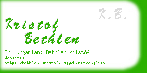 kristof bethlen business card
